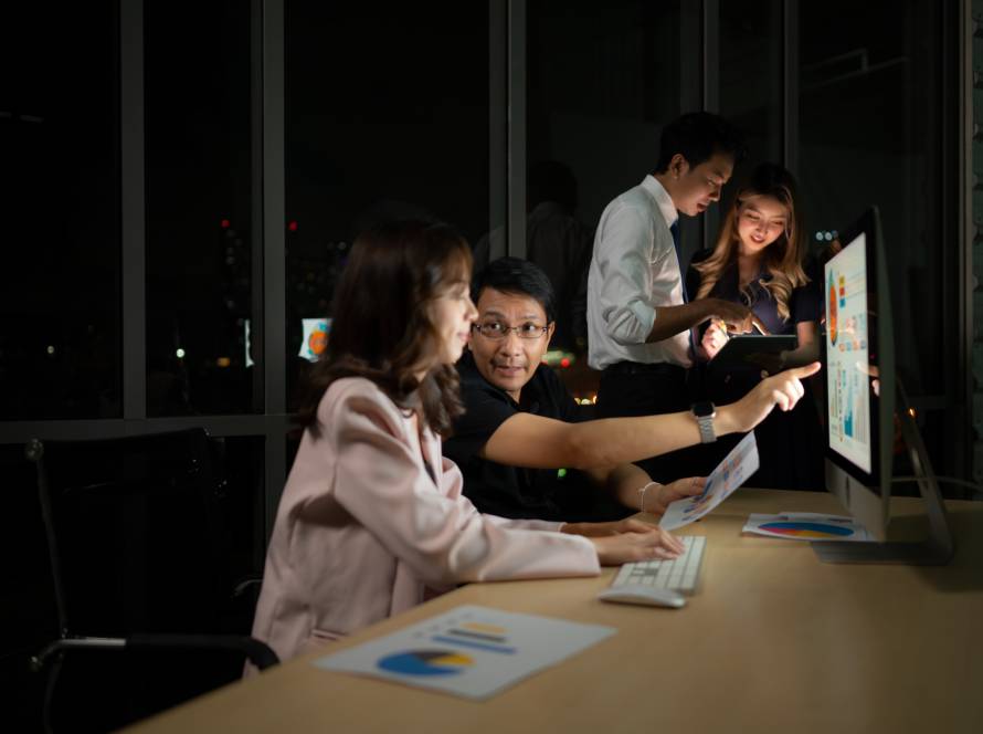 Employees working at night